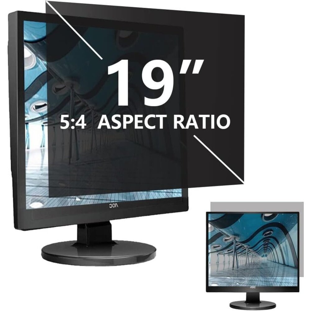 19" Privacy Screen Filter 5:4 | Anti-Glare, Blue Light, Removable Monitor Cover